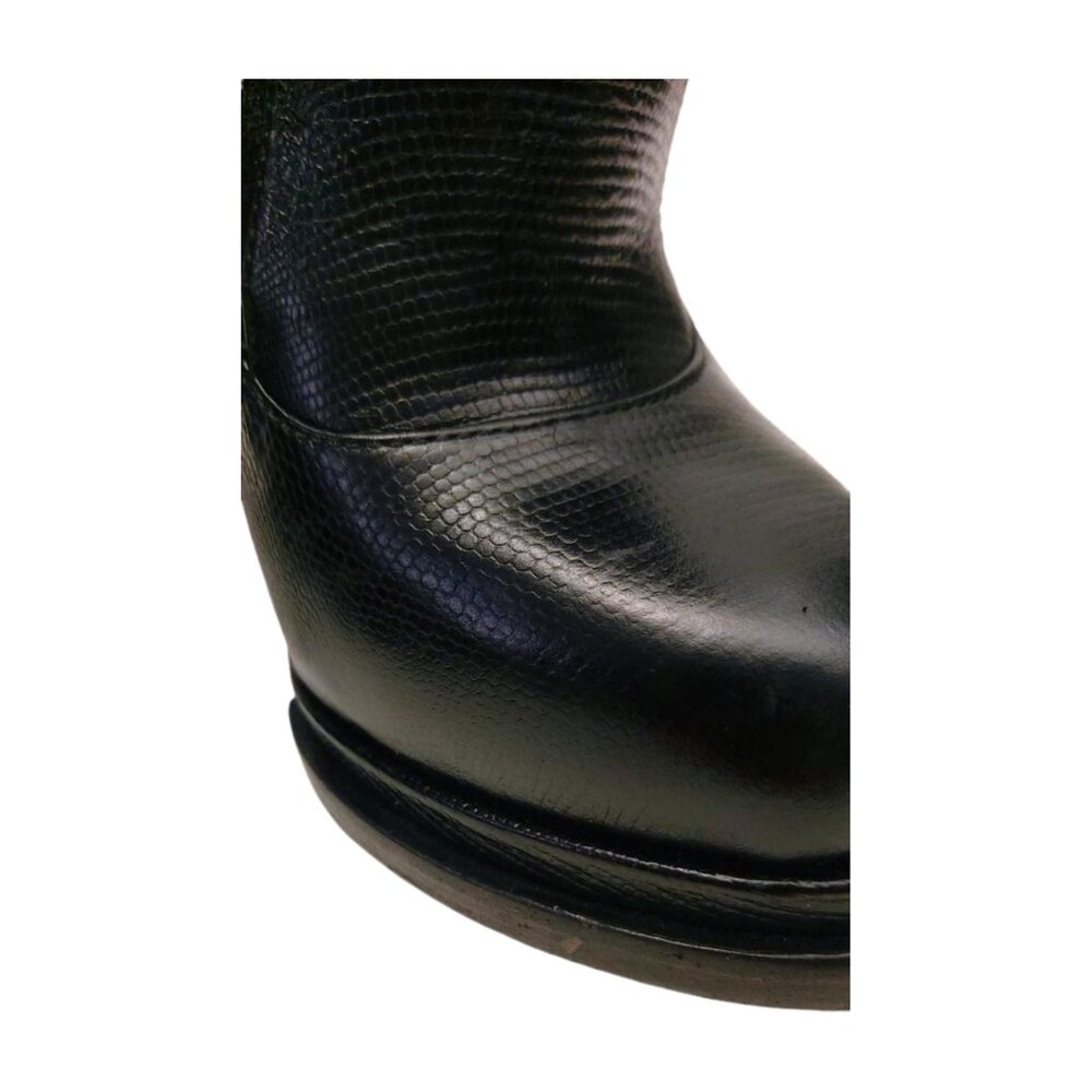 Alexander Wang Black Leather Ankle Lace Up Moto Boots Booties Size US 6.5 - Picture 4 of 14